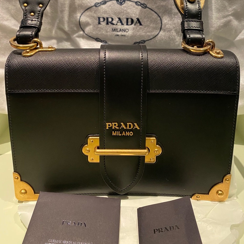 Prada Cahier large leather bag